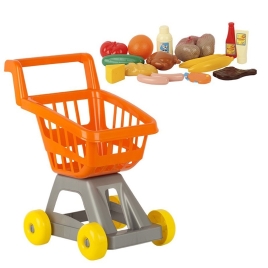 Тележка для супермаркета с продуктами У999 /3/.Предназначена для детских игр и развлечений, Материал
