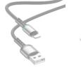 Кабель BOROFONE BU33 USB - Lightning 1.2m.2.4A.нейлон, индакат. цвет: черный