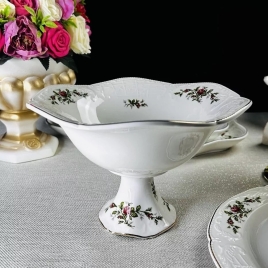 205-379 Кофетница на ножке 20,5х13 см ДОМИНИКА в под.уп.(х12)Фарфор