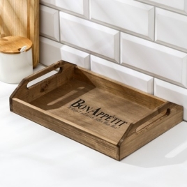 Поднос маленький с декором, с покрытием, 30x20x6 см 3325027