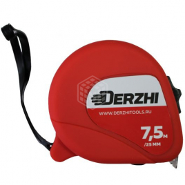 Рулетка DERZHI «Эко» с резиновым покрытием 7.5м/25мм 8425-3-075																									
