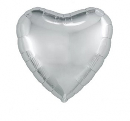Шар фольгированный 9" «Сердце» с клапаном, мини, набор 5 шт., цвет серебристый