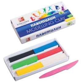 Пластилин " Луч " Классика 6цв 120г со стеком, картонная упаковка 12С878-08