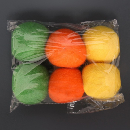 Шерстяные шарики для стирки и сушки белья, 6 см, цветной микс, 40 гр (набор 6 шт ) 7730143