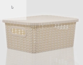 Корзина для хранения с крышкой «Плетение», 24.5×18×10 см, МИКС