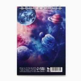 Блокнот А6, 40 л на гребне, мягкая обложка "Космос" 10824305
