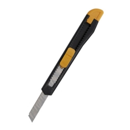 Нож канцелярский " Buro " 9мм, пластиковый корпус, ассорти, ручная блокировка лезвия, пакет, европод