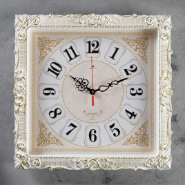 Часы настенные, серия: Классика, "Барака", белое золото, 38х38 см 4551242