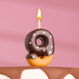 Свеча в торт "Шоколадная глазурь", цифра "9"   7003956