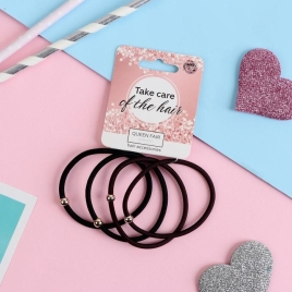 Резинка для волос "Стиль" (набор 4 шт) чёрный коричневый 3516911