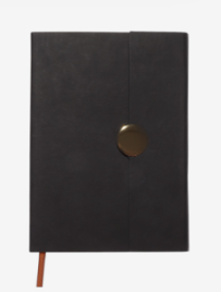 Ежедневник недатированный формат А5, с клапаном, 96л, линия, пвх, Черный   10771085