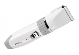 Машинка для стрижки Centek CT-2106 (белый/серый) 5 Вт,  LiIon 1200, USB зарядка, 4 насадки, расческа