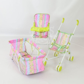 Набор: коляска, кроватка, стул. Размер упак.: 60х35х10см 19765