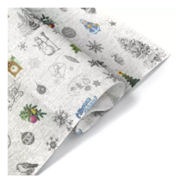 Упаковочная бумага Новогодняя тишью " Интерпак " 70см*40м в рулоне, Снежная поэзия, 18г/м2(Бумага Ти
