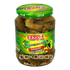 Огурцы ЭКО корнишоны с/б 680 г (12 шт/уп)