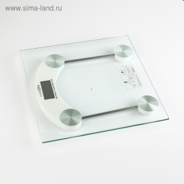 Весы напольные Luazon LVE-003, электронные, до 180 кг, 1хCR2032, стекло, белые 2580574