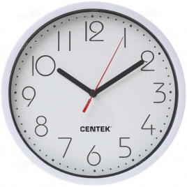 Часы настенные Centek СТ-7105 <White> (белый) 23 см диам., круг, шаговый ход, кварцевый механизм