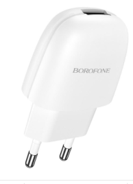 Сетевое зарядное устройство Borofone BA49A, USB, 2.1 А, белое 9088836