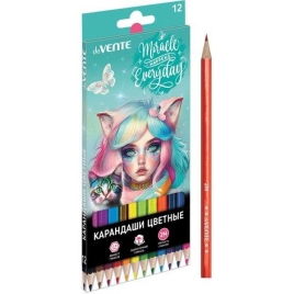 Карандаши " deVente " Miracle 12цв 2М шестигранные, деревянные, картонная упаковка, европодвес