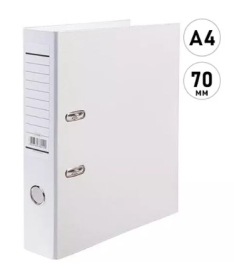 Папка-регистратор А4 " Hatber " Metallic сборная 70мм белая, бумвинил, этикетка для маркировки(Папка