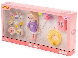 Кукла "Маша" (16 см) на море + аксессуары (11 элементов) (в коробке №3)
