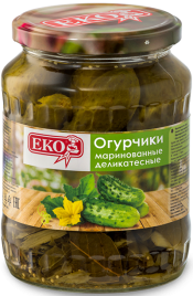 Огурчики ЕКО деликатесные с/б 680 г (12 шт/уп)