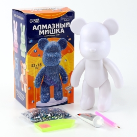 Алмазная мозаика на фигурке "Медведь", цвет синий   10225406