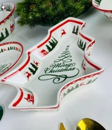 164-056 Глубокое блюдо 28х21х5см НОВЫЙ ГОД в под.уп.(х24)Фарфор