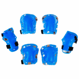 Защита роликовая (наколенники,налокотники,запястье), детская, размер M, цвет голубой   7515132