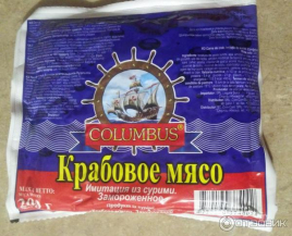 Крабовое мясо КОЛУМБУС 200 г