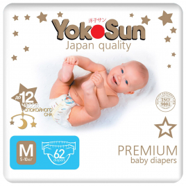 Подгузники YokoSun  Premium M (5-10 кг) 62шт уп4