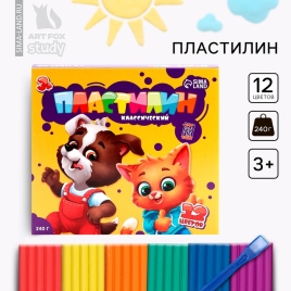 Пластилин 12 цветов, 240 г ArtFox STUDY 7581347