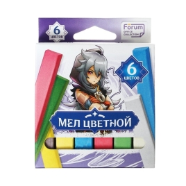 Мел цветной Аниме, 6 штук в коробке с европодвесом FMC-6 Ani 9872142