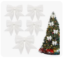 Елочная игрушка бантик 15см 21-153 (белый)