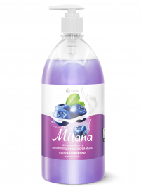 Жидкое крем-мыло "Milana" черника в йогурте с дозатором 1000 мл (6)