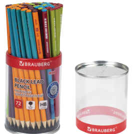Карандаш ч/гр НВ с ластиком  MIX" 181761 BRAUBERG