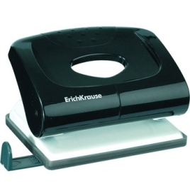 Дырокол " Erich Krause " на 20л Elegance пластиковый, встроенная линейка, ассорти (черный, белый)