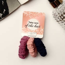 Резинка для волос "Стиль" (набор 3 шт) жатка пастель, 5 см 9899535