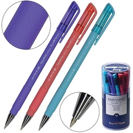 Ручка шариковая " Bruno Visconti " EasyWrite Joy синяя 0,5мм резиновый держатель, металлизированный 