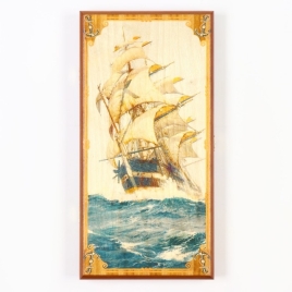 Нарды деревянные, настольная игра "Морские", 40 х 40 см, с шашками 172652