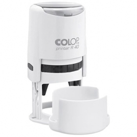 Оснастка для печати " Colop " d=40мм, корпус круглый, белый, крышка, Printer R40
