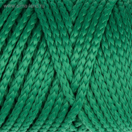 Шнур для вязания без сердечника 100% полиэфир, ширина 3мм 100м/210гр, (122 зеленый) 2862186