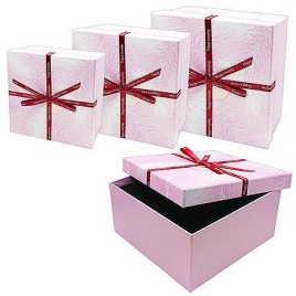 Набор коробок " KWELT " 3в1 28*20*11,5см, 26*18*10,2см, 24*16*9см, Paris, France, цвет - розовый, ка
