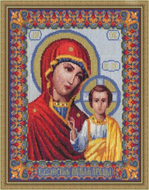 Набор для вышивания " PANNA " Икона 23*28см Казанская икона Богородицы, счетный крест, бисер, заполн