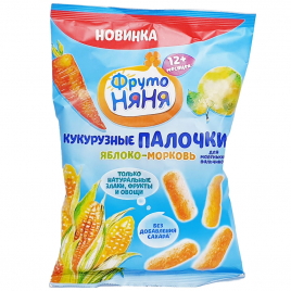 Палочки ФРУТО НЯНЯ Кукурузные в асс-те 20 г (9 шт/уп)