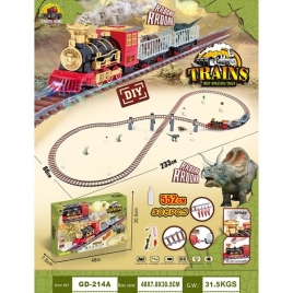 Железная дорога GD-214A с дымом в коробке.Предназначен для детей в качестве игрушки,Материал: пласти