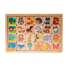 Развивающая игра из дерева "Кто где живет" 00739