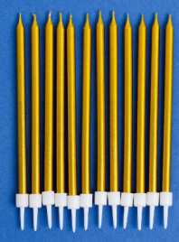 Свечи для торта "Ройс", 12 шт, золотой металлик   10603395