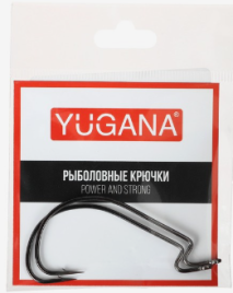 Крючки офсетные YUGANA Wide range worm, № 5/0, 2 шт.   7989504