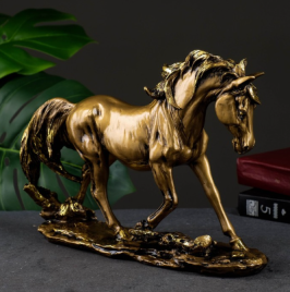 Фигура "Лошадь" темное золото,30х8х22см   4241535